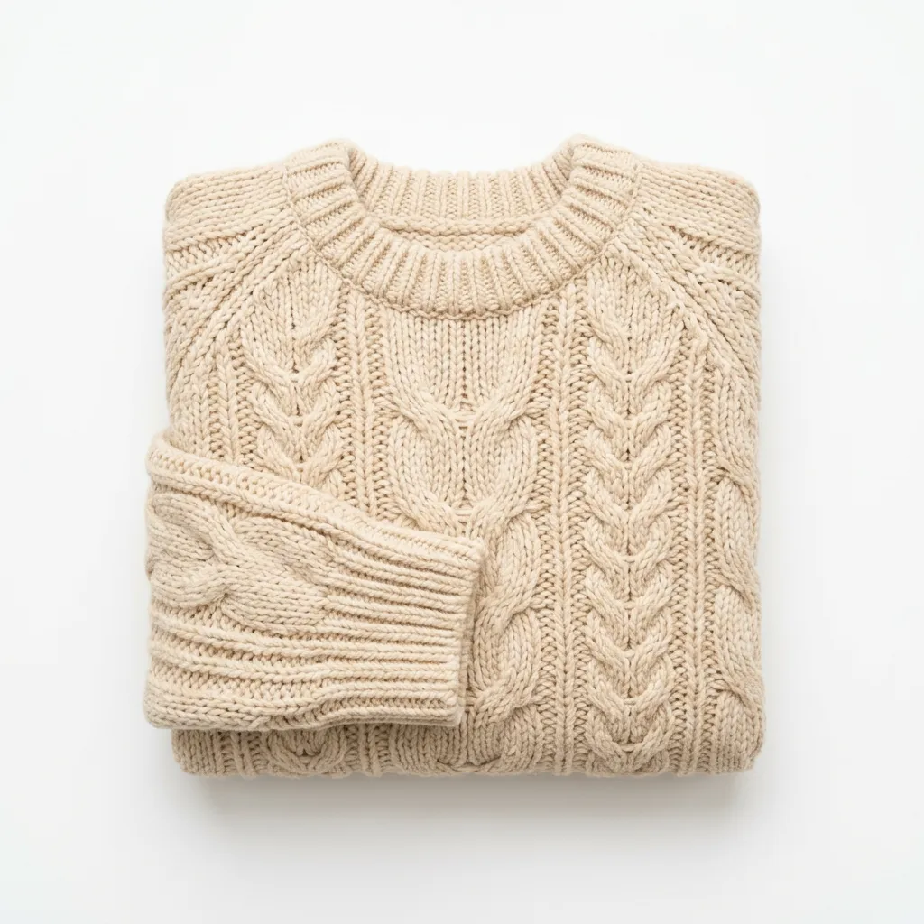 Beige Cable Knit Sweater