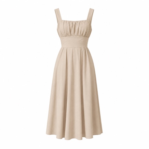 Beige Midi Dress